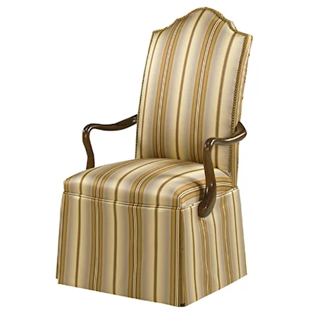 Georgetown Overscaled Nail head Trim Skirted Arm Chair